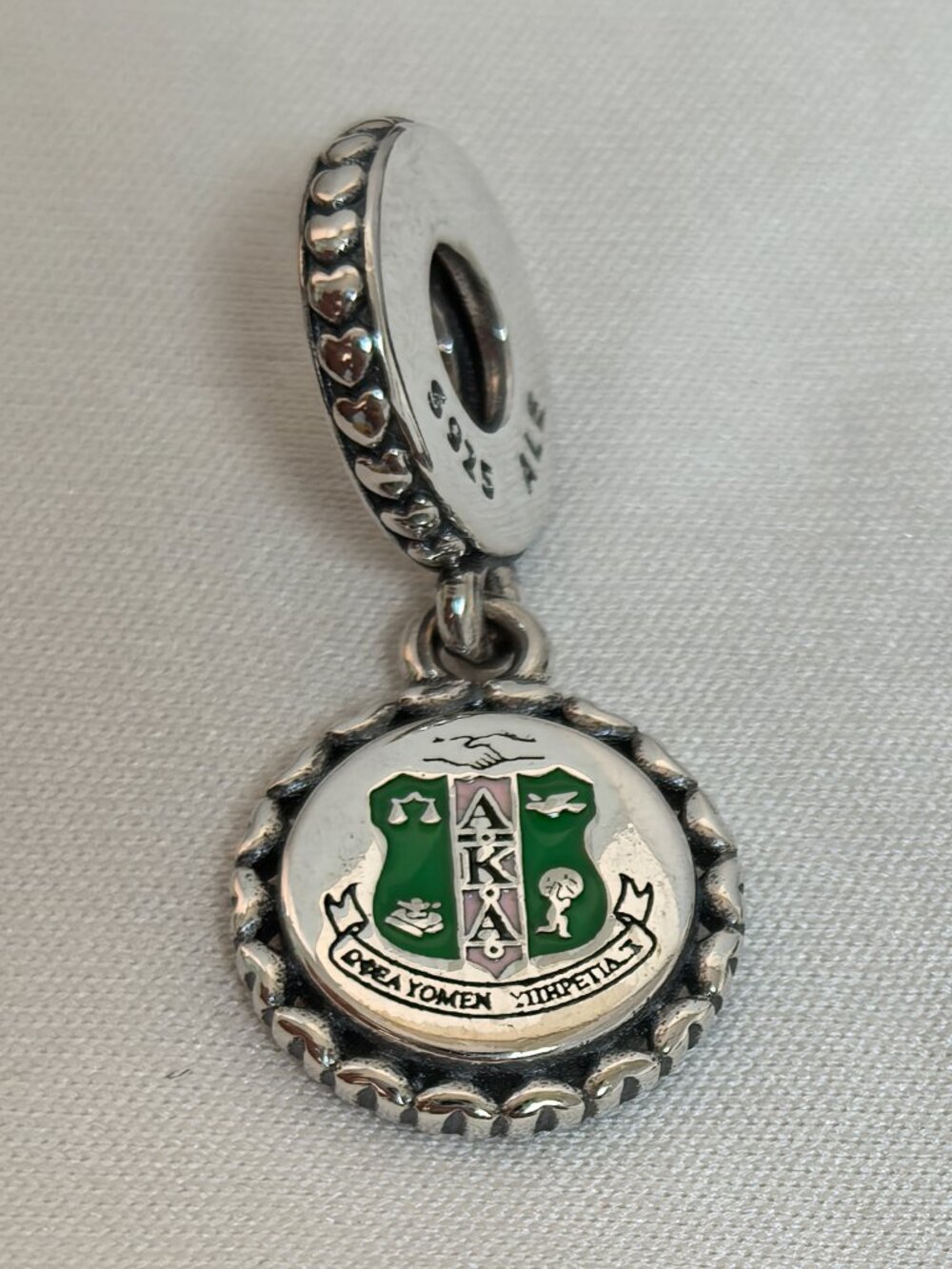 Pandora Alpha Kappa Alpha Sorority Charm Pendant, S925 Silver Jewelry